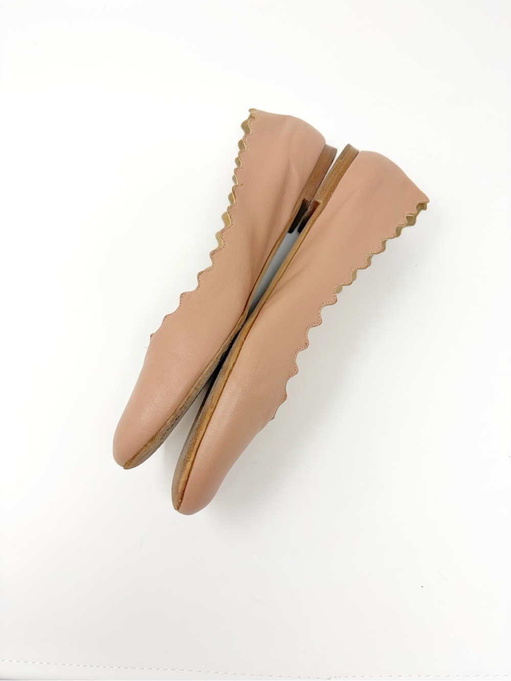 CHLOE Scalloped Ballet Flats in Dusty Pink Size 38 - Picture 5 of 8
